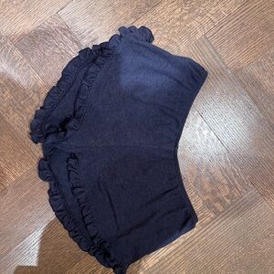 Women's Ruffled Black Shorts